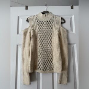 Donna Karan Off-White Sparkle Off-the-Shoulder Sweater